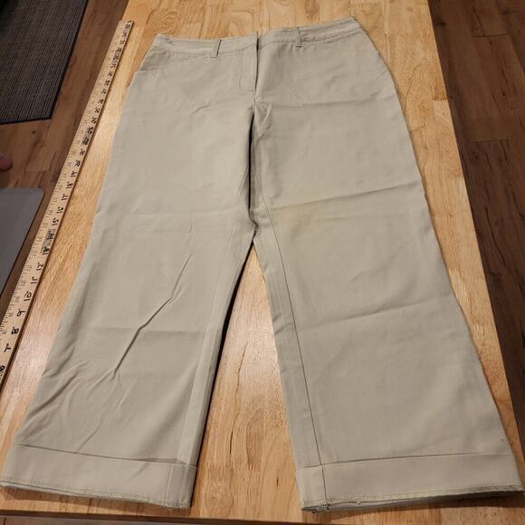 Lilly Pulitzer Size 8 Cotton Blend Khaki 32" Waist Cropped - Picture 1 of 10
